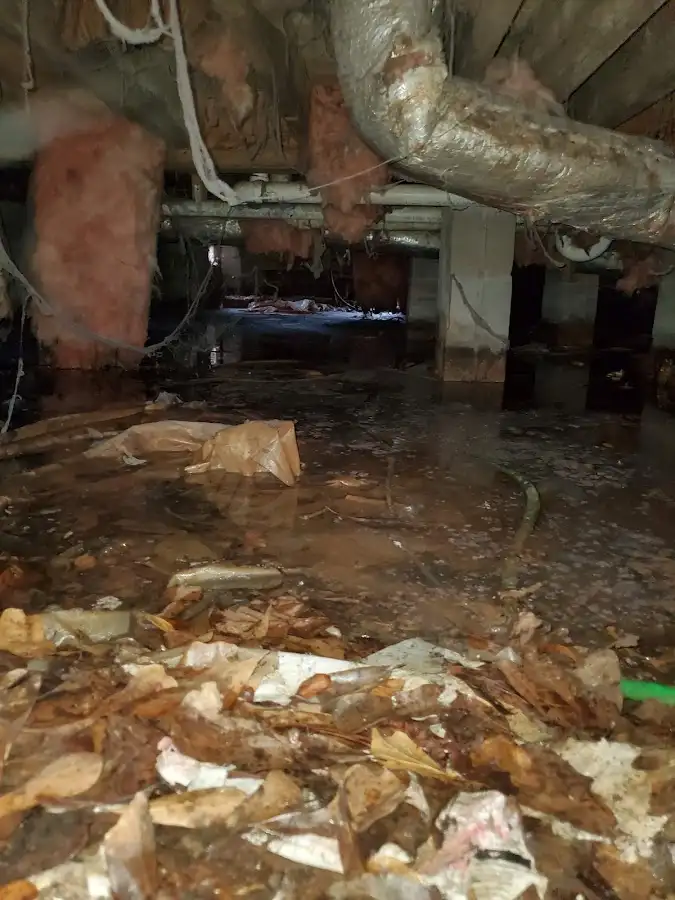 Crawl space flood assessment for Commercial Water Damage Restoration in Edna